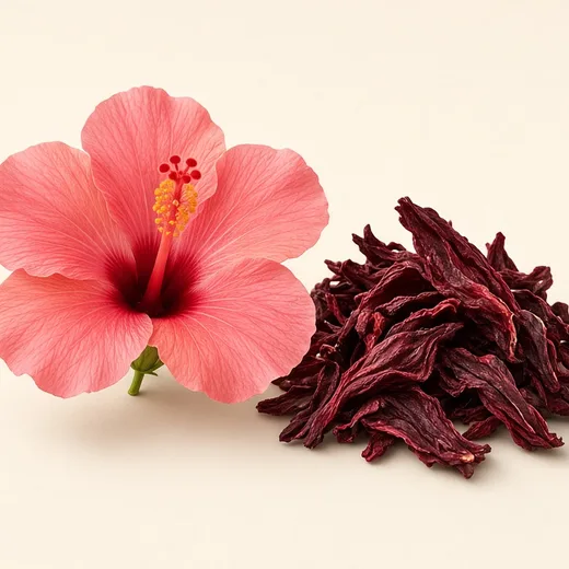 Fresh and dried hibiscus